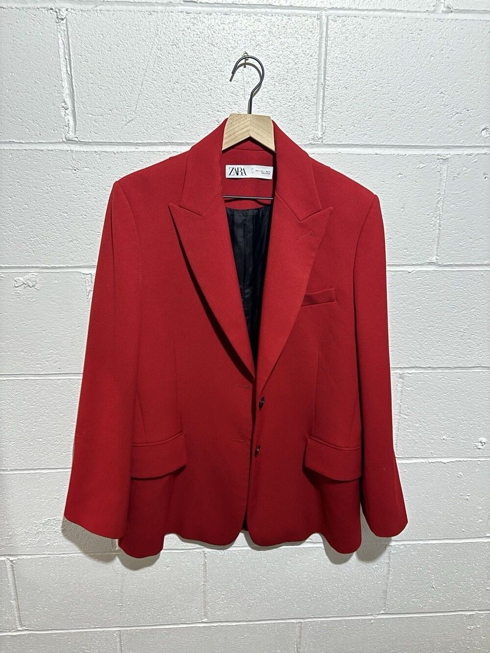 Zara Women's Red Oversized Long Blazer  - Size Large